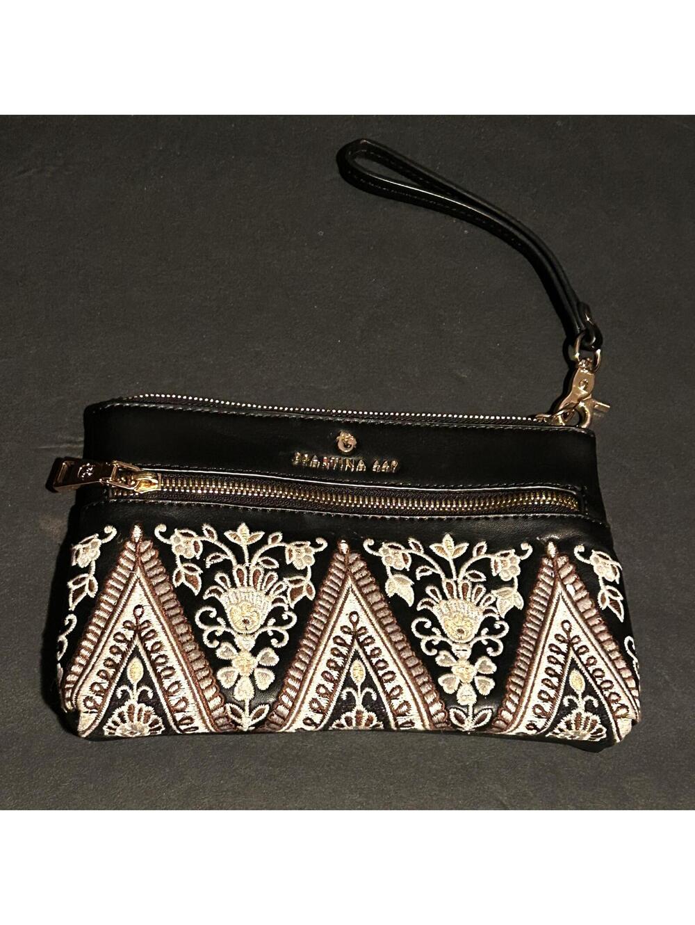 Spartina 449 Genuine Leather Embroidered Wristlet